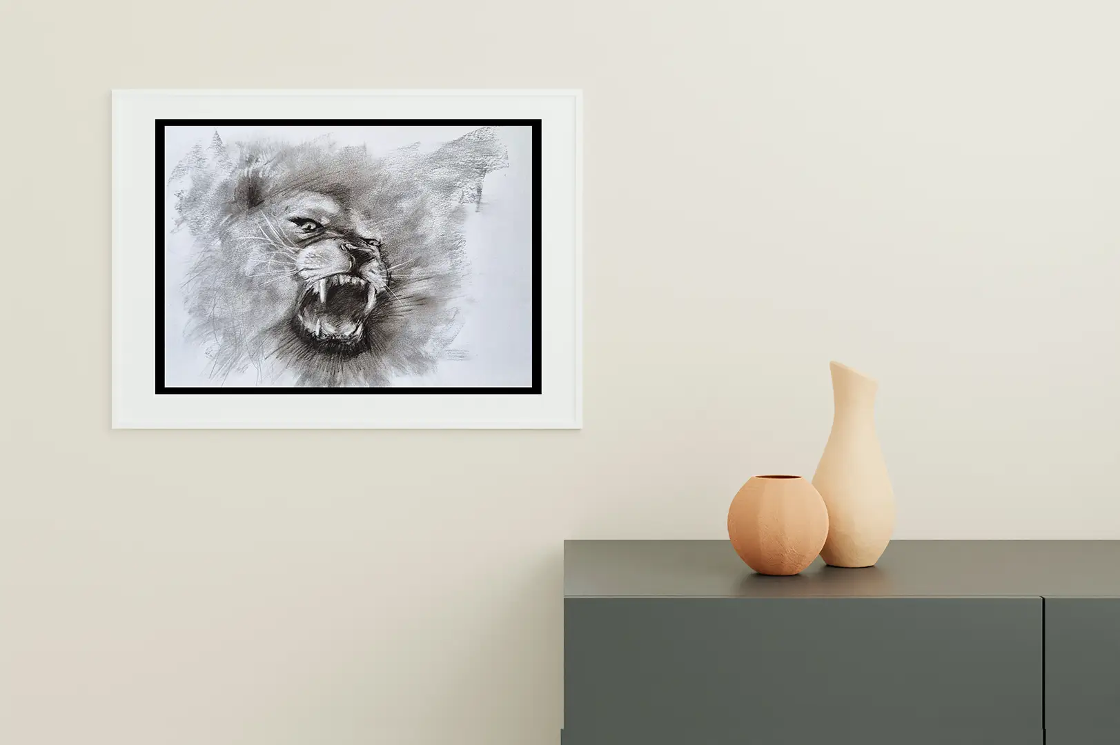 charcoal lion